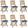 Day and Night - Day and Night Folding Garden Chairs 6 Units and Cushions Solid Acacia Wood