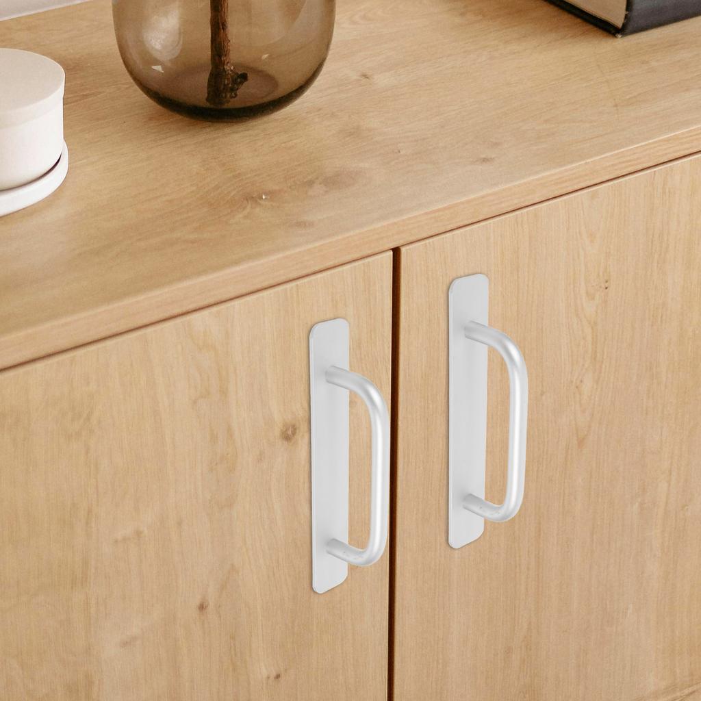 2Pcs Sliding Door Pulls Aluminum Alloy No-Drill Cabinet Handles Balcony Door Drawer Pulls Secure Grip Cabinet Handles