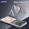 Роскошный прозрачный чехол-книжка с магнитной фиксацией Magsafe для Samsung Galaxy Z Flip 7 6 5 4 с защитной пленкой для экрана и поддержкой беспроводной зарядки