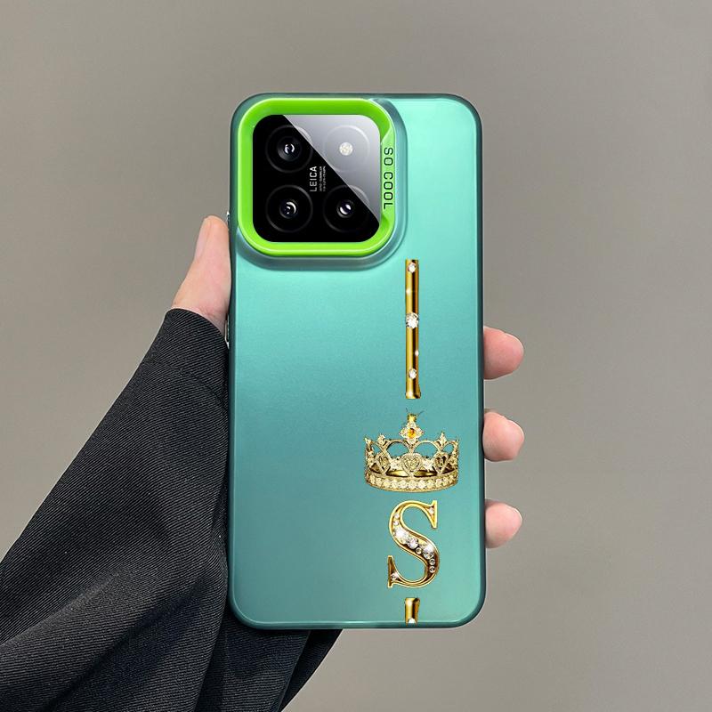 Подарочный чехол для телефона для Xiaomi Redmi Note 15 14 5G 13 12 10 11 Pro Plus 4G 15C 14C 13C 12C Серебристый IMD чехол Алмазная корона Буква S