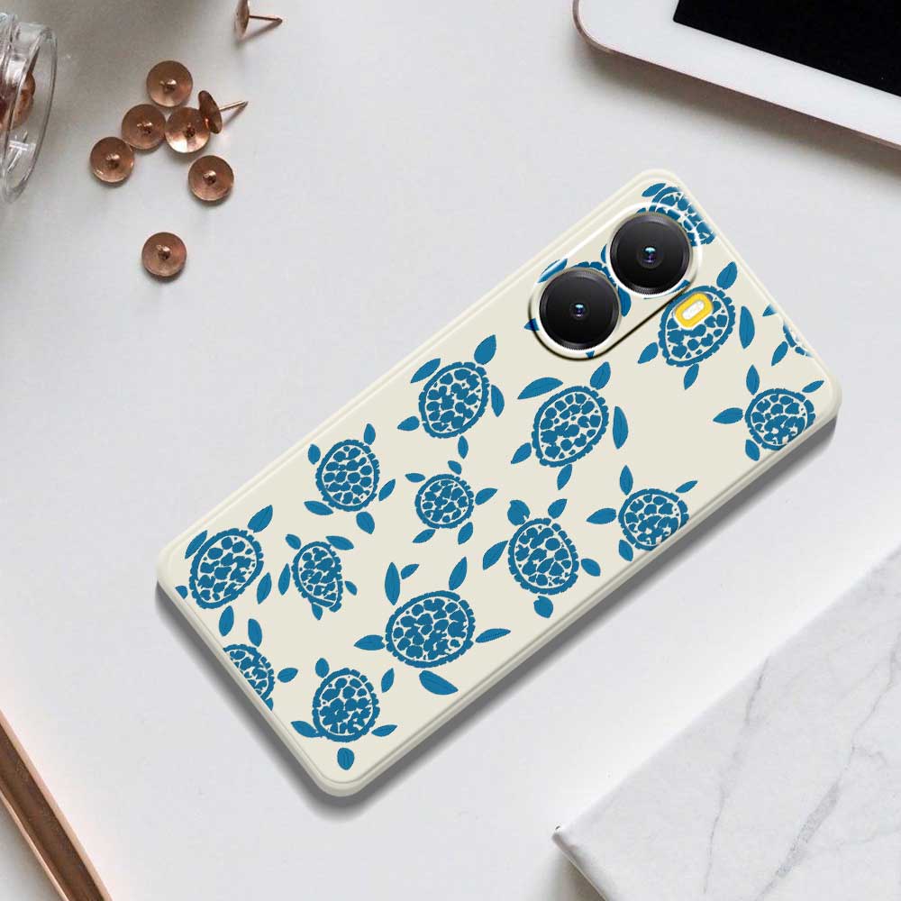 For Xiaomi Redmi Turbo 4 5G/Poco X7 Pro 5G Case Blue Turtle Pattern Printing Straight Edge TPU Phone Back Cover