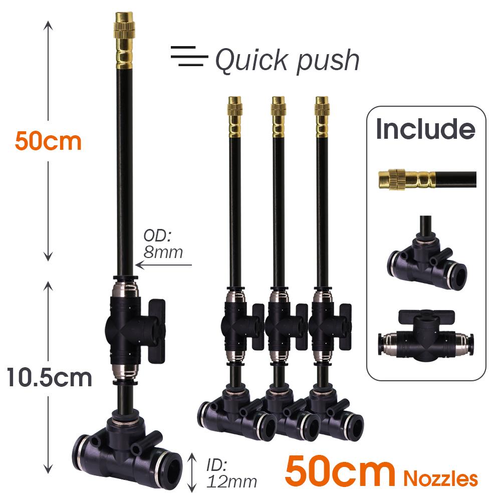 20/30/50 см 360° Свободно изгибаемые Регулируемые форсунки для распыления Водостопорный клапан Скользящий замок для 3/8" 9/12 мм ПЭ-трубки Садовая система охлаждения