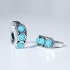 Raw Mineral Turquoise Earring For Women Vintage Non Tarnish Womens 925 Silver Earrings