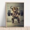 Bodybuilding Raccoon Print Poster Funny Gym Wall Art Canvas Painting Animal Workout Art Canvas Painting Poster Gym Decor