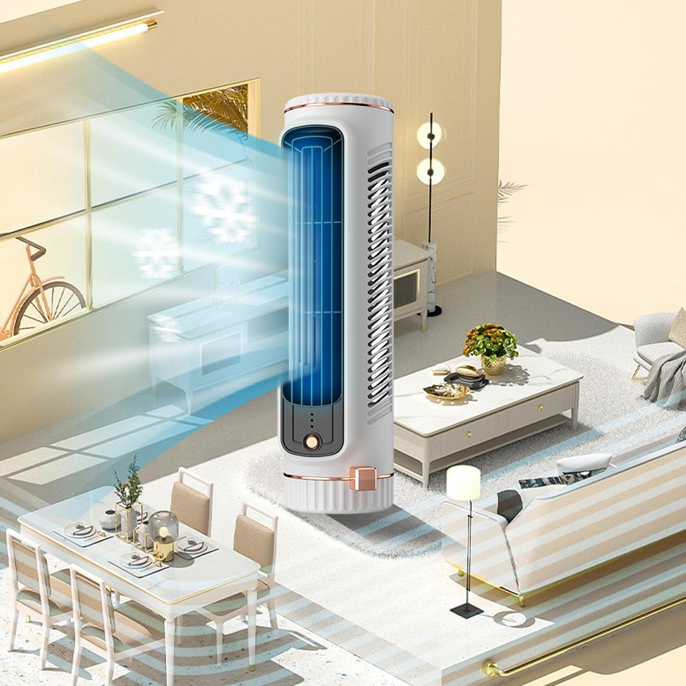 Intelligent Tower Type Electric Fan Desktop Bladeless Vertical Fan Portable Cooling Fan for Family Camping Electric Fan