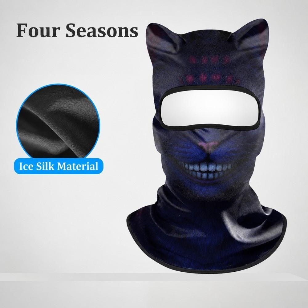 Windproof Balaclava Mask Ice Silk Eared Head Cover Novelty Full Face Mask Cycling/Party/Outdoor