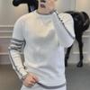 Мужской высококачественный полосатый вязаный свитер — мягкий, удобный, универсальный для весны и осени.