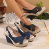 Comfort Platform Wedge Heel Sandals Women Summer  Sexy Cross Strap Peep Toe Back Strap Sandals Woman's Thick Bottom Shoes