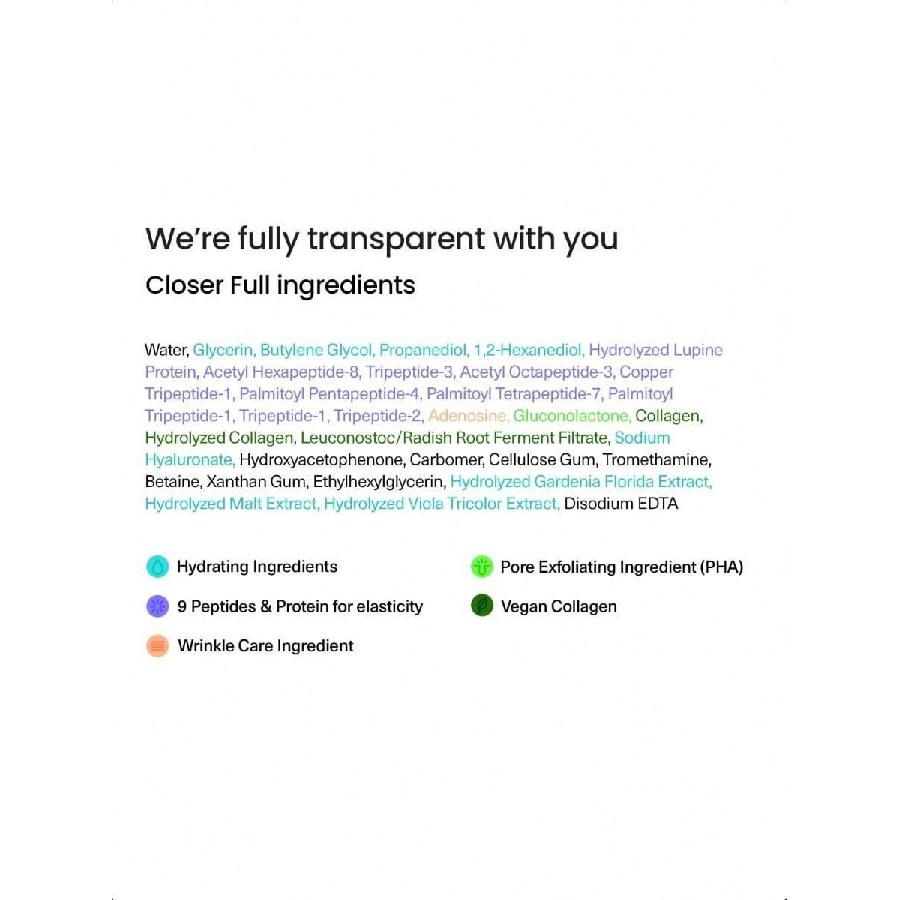 FRANKLY Closer Serum Jumbo - 60 мл | Мощная сыворотка для сужения пор, содержащая 9 пептидов, веганский коллаген, аденозин и фосфат