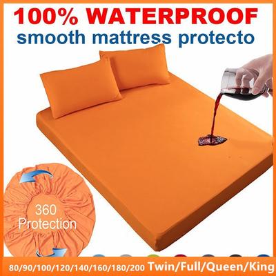 100% полиэстер, водонепроницаемые простыни, защитный чехол для матраса с эластичной лентой, покрывало, наматрасник, топпер без наволочки