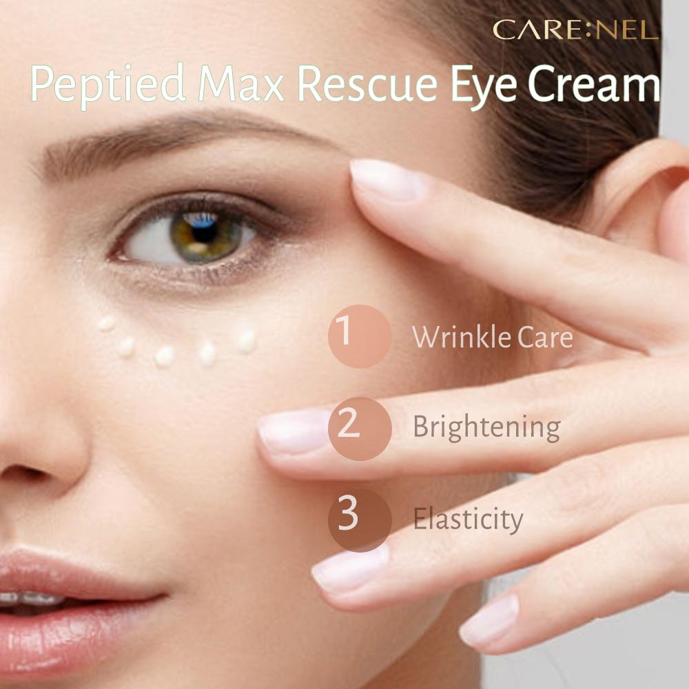 CARENEL Peptied Max Rescue Крем для кожи вокруг глаз против морщин Упругость мешков под глазами Уход за темными кругами Корейский уход за кожей