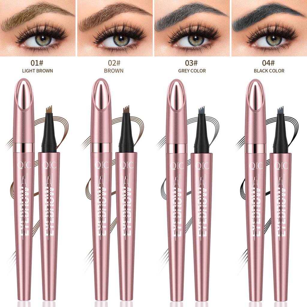 Four Claw Liquid Eyebrow Pen Waterproof Sweatproof Long Lasting 3D Wild Brow Microblading Makeup for Beginners