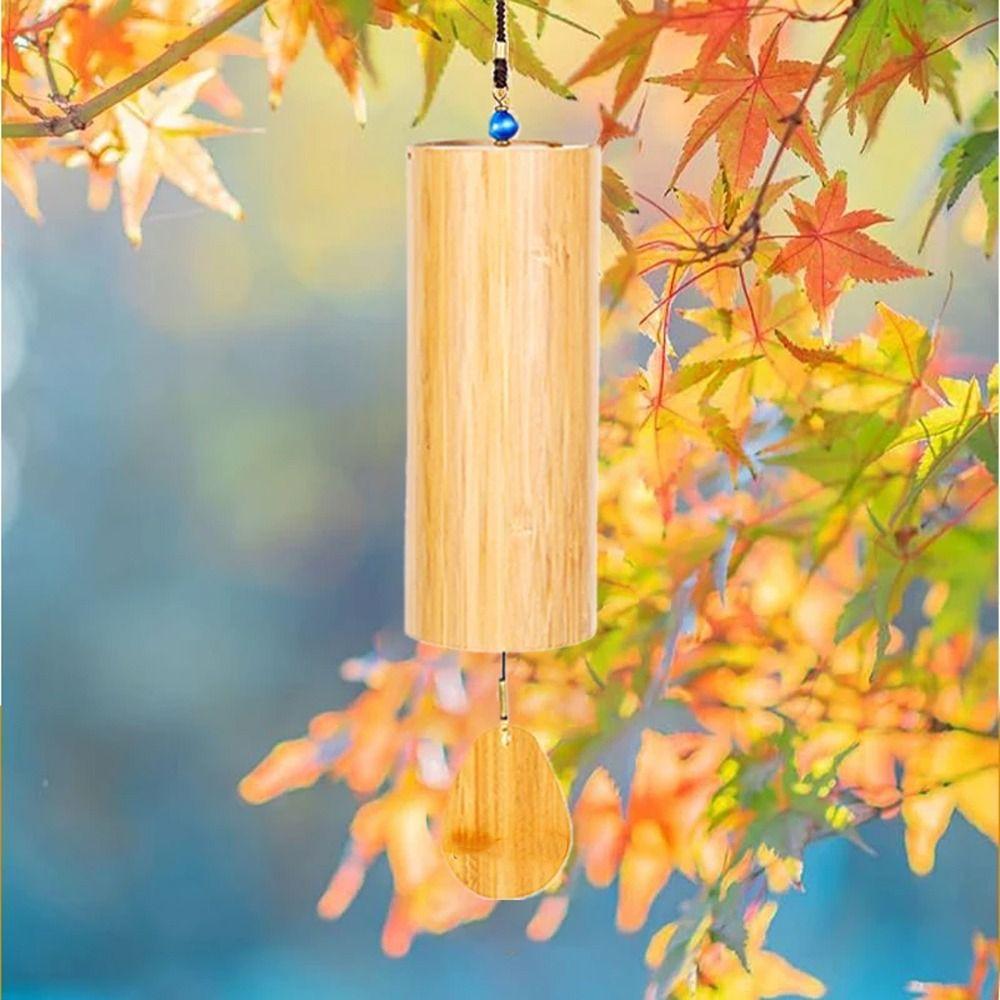 Hand Cranked Musical Windchime Antique Blessing Bell Landscape Decor Bamboo Wind Chimes Garden