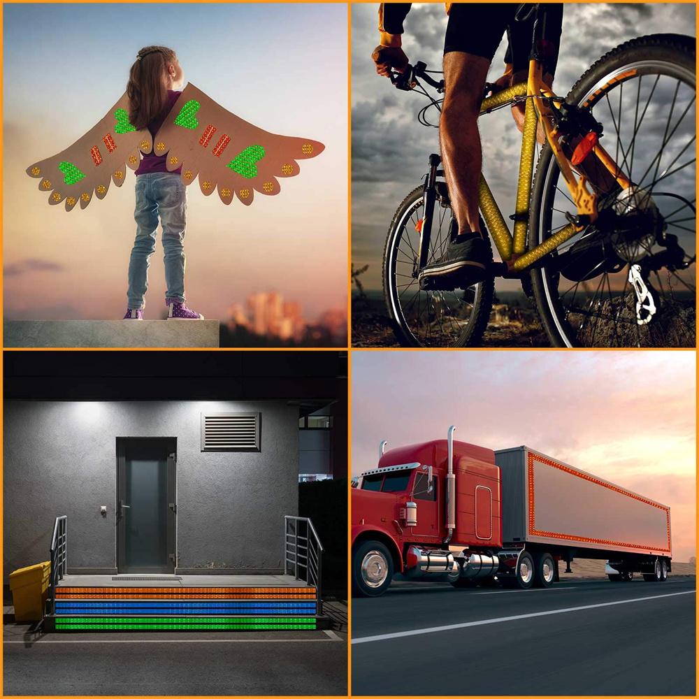 1 см*8 м светоотражающие ленты 9 цветов светоотражатели предупреждающая лента ночная наклейка безопасности белый синий красный желтый оранжевый зеленый для велосипеда автомобиля