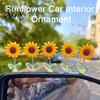 Car Interior Decor for Teen Girls Sunflower Dashboard Decor, Resin Wobble Flower Ornament with Non Cute Slip Adhesive, Shaking Rearview Mirror Office