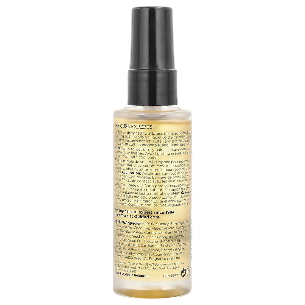 Ouidad Масло монгонго, многофункциональное средство для вьющихся волос, для всех типов вьющихся волос, 1,7 жидких унций (50 мл)