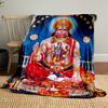 Colorful Spiritual Hanuman IllustrationFlannel blanket for bedroom, living room, sofa, and nap