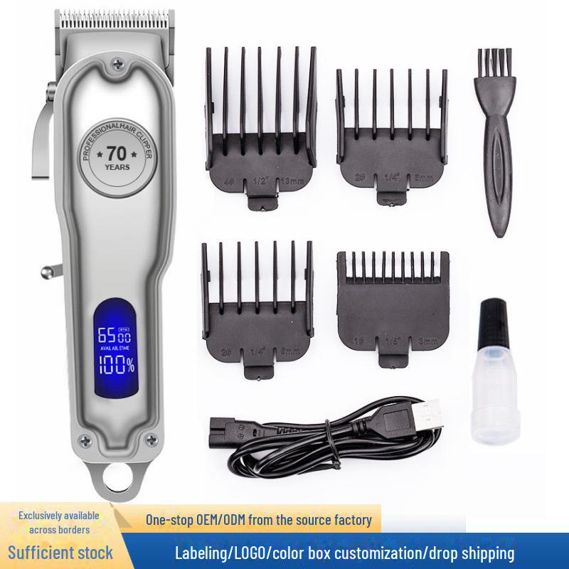 Universal Rechargeable Hair Clipper with LCD Display for Bald Head and Sculpting