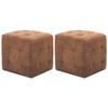 VidaXL 2 Pcs Poufs Brown 30 X 30 X 30 Cm Suede Faux Leather