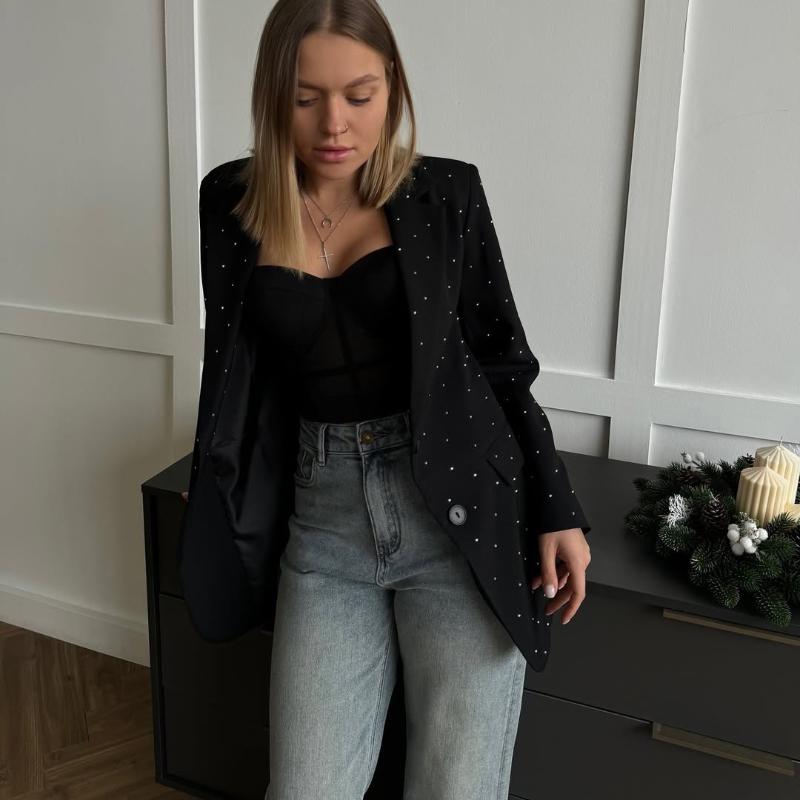 Женский бархатный пиджак Diamond, модный тонкий пиджак с длинными рукавами, женский повседневный пиджак 2025 года, блестящий офисный женский уличный стиль