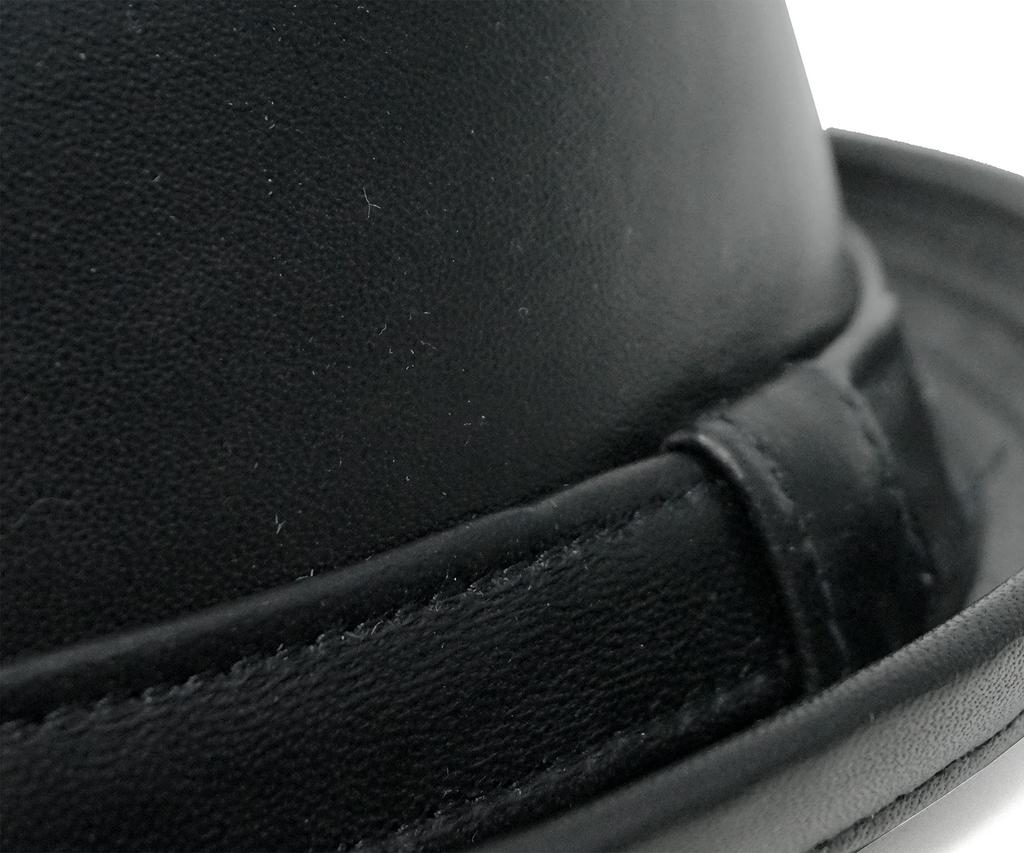 [New York Hat] 9204 Lambskin Fedora (Black, L)