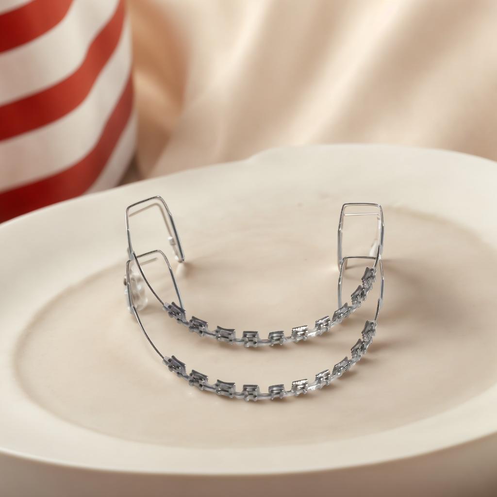 1 пара металлических зубных брекетов с крючками - стильные розовые и фиолетовые украшения для зубов для обучающих моделей, унисекс-аксессуары для мужчин и женщин