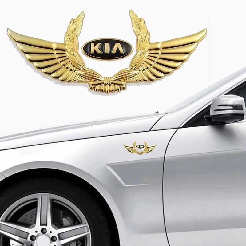 AIK1 For KIA  Soul RIO Seltos Optima Sportage K3 K5 Ceed Niro Cerato 3D Metal Car Decor Body Wing Stickers Emblem Decal Accessories