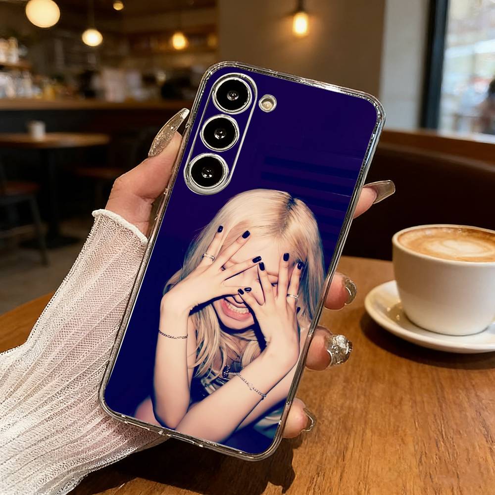 K-Kpop Idol Singer R-Rosé Phone Case For Samsung Galaxy S24 S25 S23 S22 S21 Plus S24 S25 Transparent Cover Case