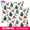 1 Pieces Christmas Tree Candy Cane Poinsettia Pattern Pillow Polyester Pillowcase, Sofa Decorative Cushion Cov Headboard Pillow
