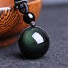 Fashion Blessing Lucky Amulet Necklace Obsidian Pendant Round Ball