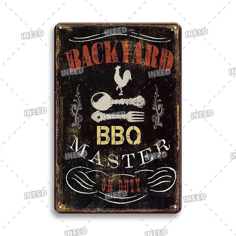 Mfoever Burger Sign Best In Town Beef BBQ Vintage Decor Hotdogs Kitchen Decorations Wall Plaque Retro Decor Vintage Food Sign