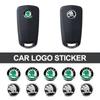 SBNI3 14mm Car Remote Key Sticker Aluminum Emblem Decal For Skoda Octavia Kodiaq Fabia Derivati Yeti Enyaq A7 Superb Rapid Kamiq Karoq