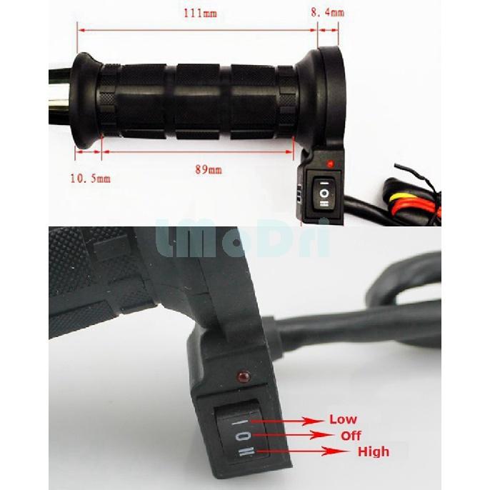 Мотоциклетные ручки с подогревом, 7/8 дюйма, 22 мм, горячая ручка для скутера, мотоцикла, грелка для рук с перекладиной