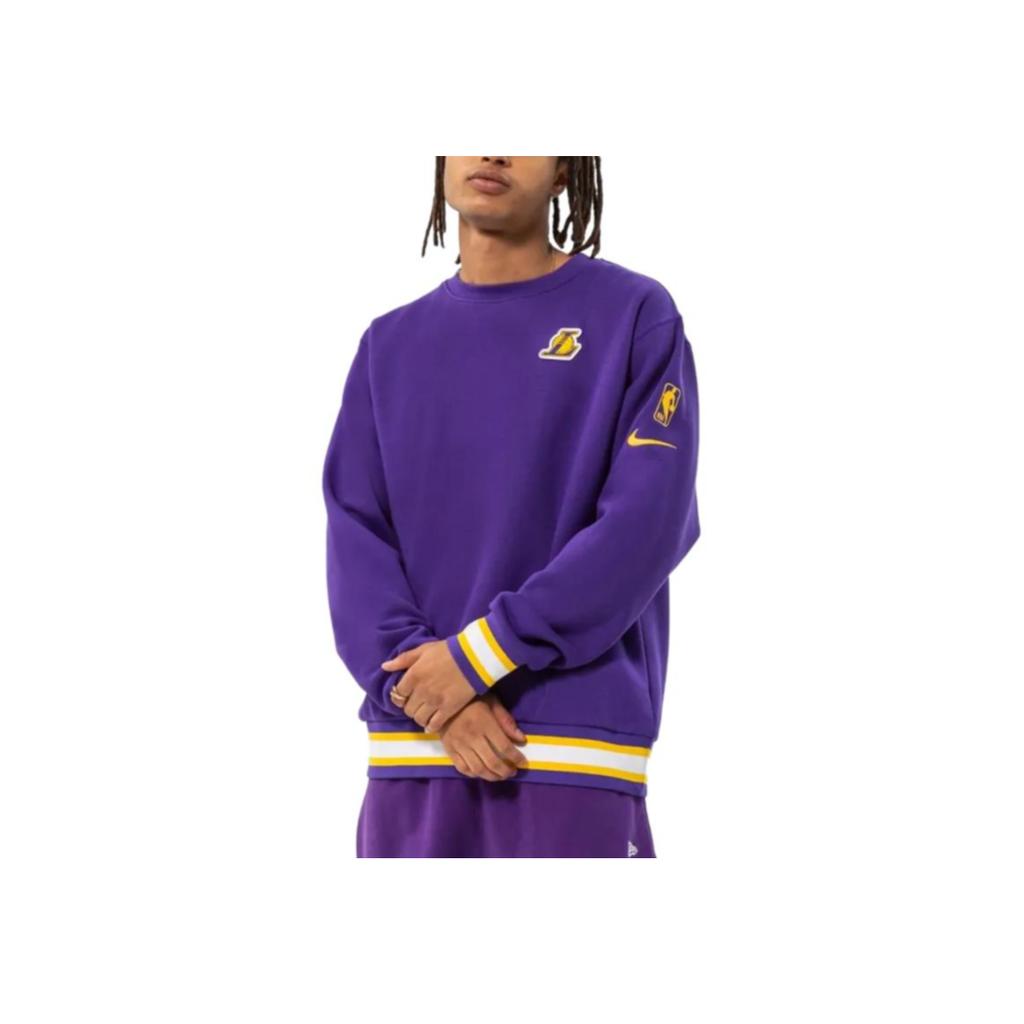 Nike NBA Los Angeles Lakers Courtside Fleece Loose Fit Sweatshirt Purple Men Streetwear DN4707-504