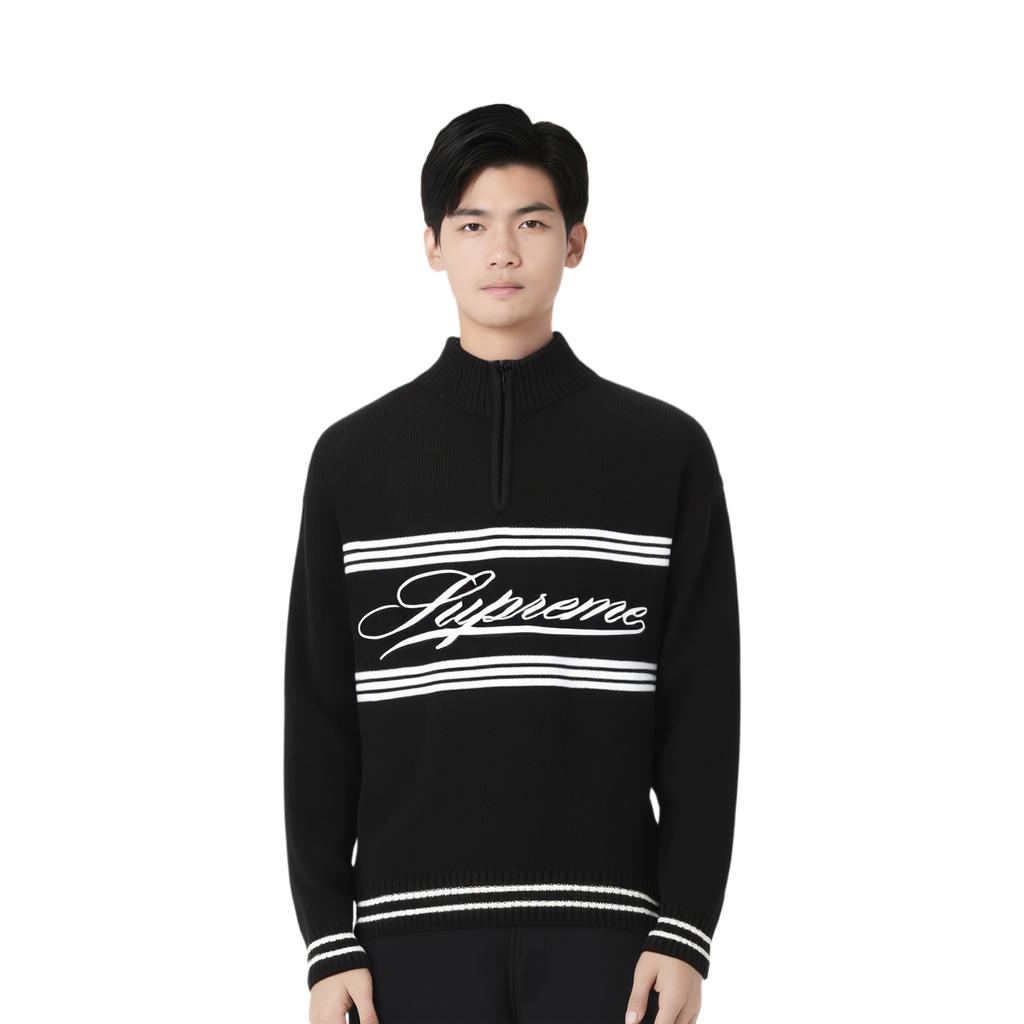 Supreme FW25 WEEK6 Script Stripe Half Zip Sweater Unisex SUP-FW25-152