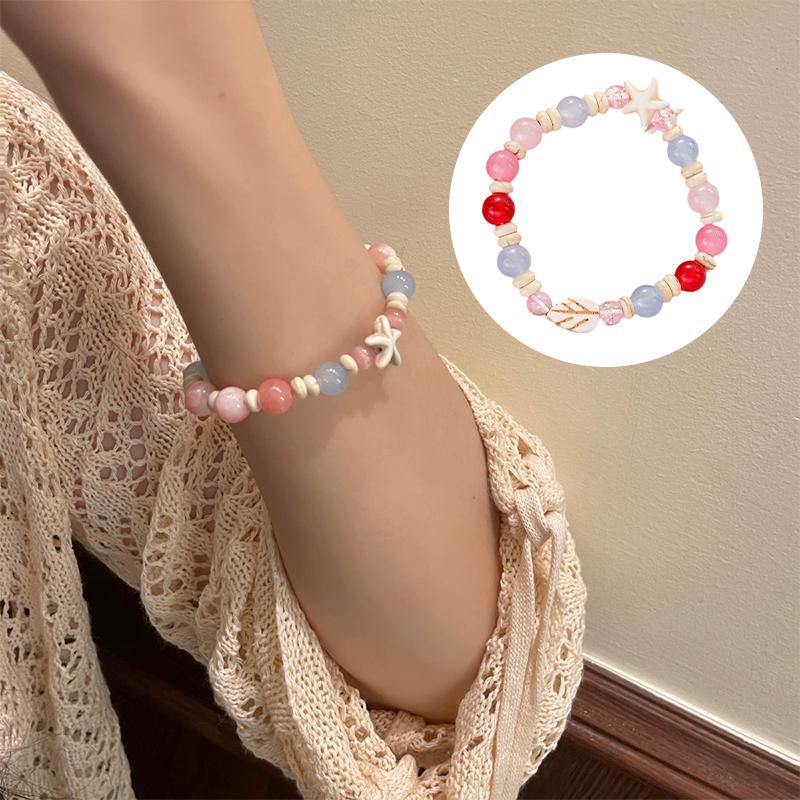 Браслет из бусин допамина для женщин и девочек, крошечная звезда, лист, морская звезда, эластичная цепочка, Y2K, пара, ювелирные изделия