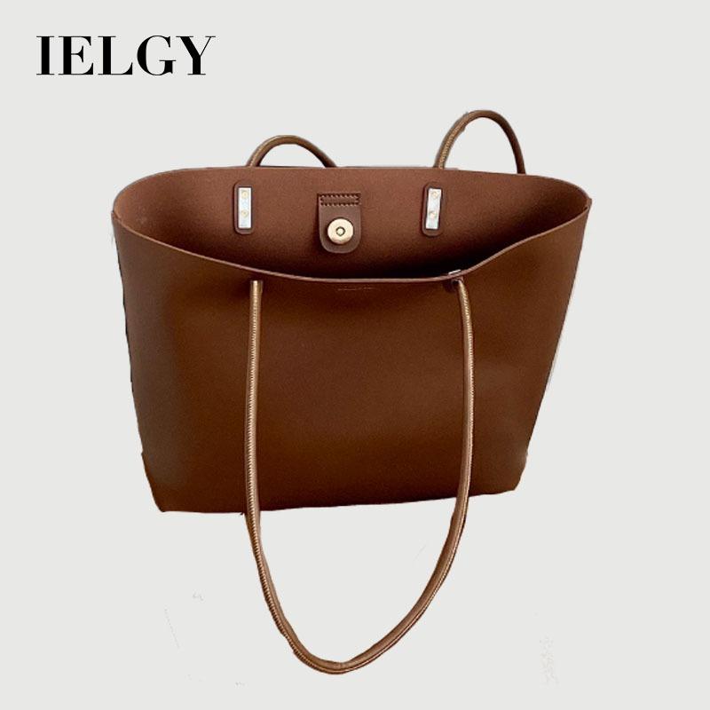 Ielgy Autumn Winter Korean Version Commuter Portable Tote Bag Large Capacity Shoulder Bag