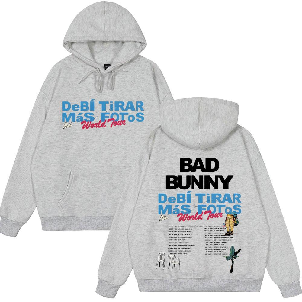 Rapper Bad Bunny DeBi TiRAR MaS FOToS DTMF World Tour Vintage Hoodie New Style Women Couple Winter Wear Harajuku Sweatshirt Tops