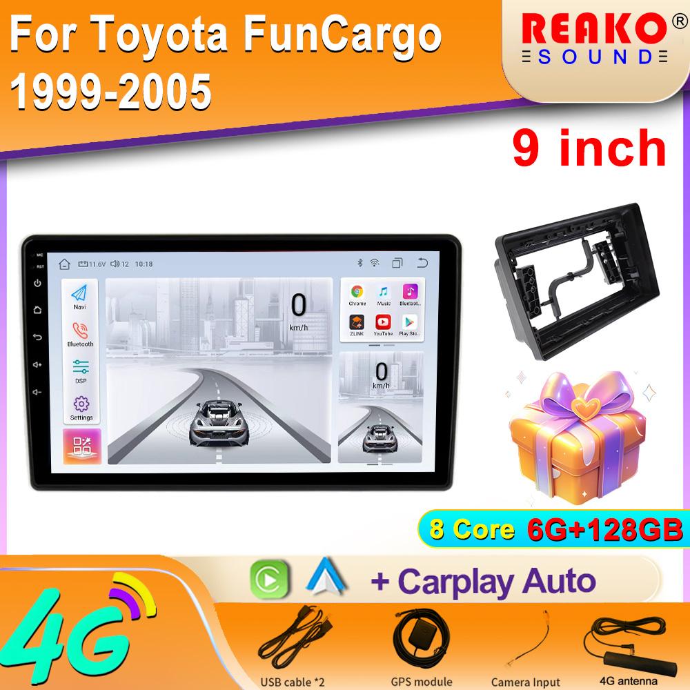 Android для Toyota FunCargo 1999-2005 Автомобильный радиоприемник DSP GPS Мультимедиа Видеоплеер Беспроводной CarPlay Android Auto 2din Stereo