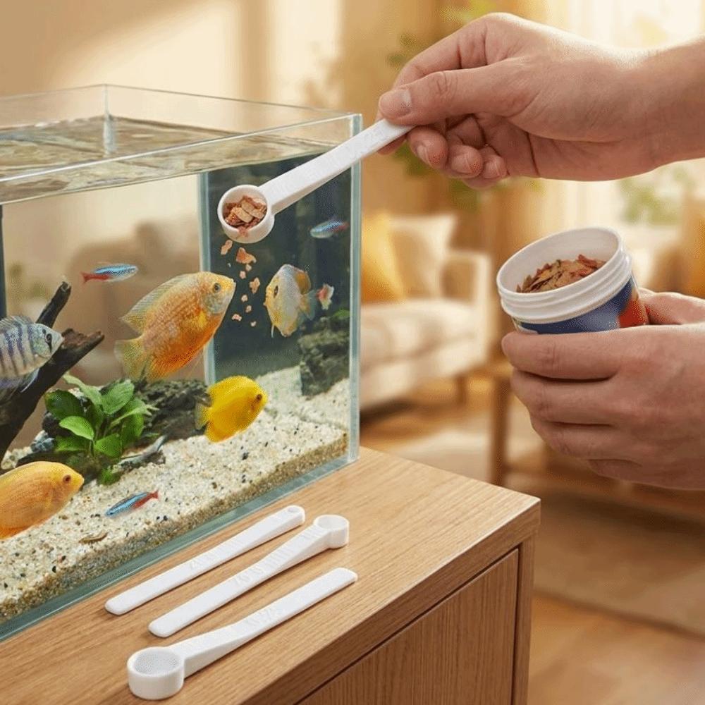 3Pcs Multi-size Fish Food Measuring Spoon Feeding Food Scoop Set for Aquariums & Fish Tanks