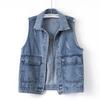 Denim Vest Ladies Vest Retro Korean Version of The Spring and Autumn Casual Large Size Jacket Vest Sleeveless