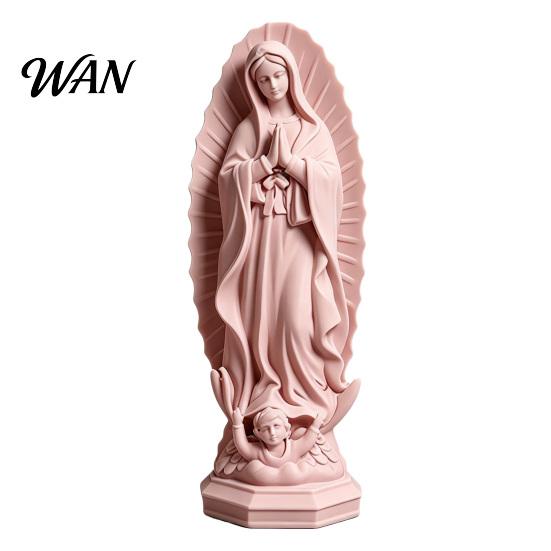 Catholic Statue Resin Virgin Mary Statue, Religious Sculpture, Blessed Holy Figurine Mother for Home Desk Decor