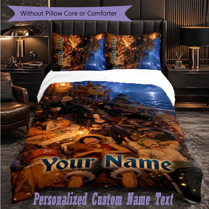 Personalized 3Pcs Bedding SetOne Piece Custom Text Duvet Cover Pillowcase Set Bedroom Gift