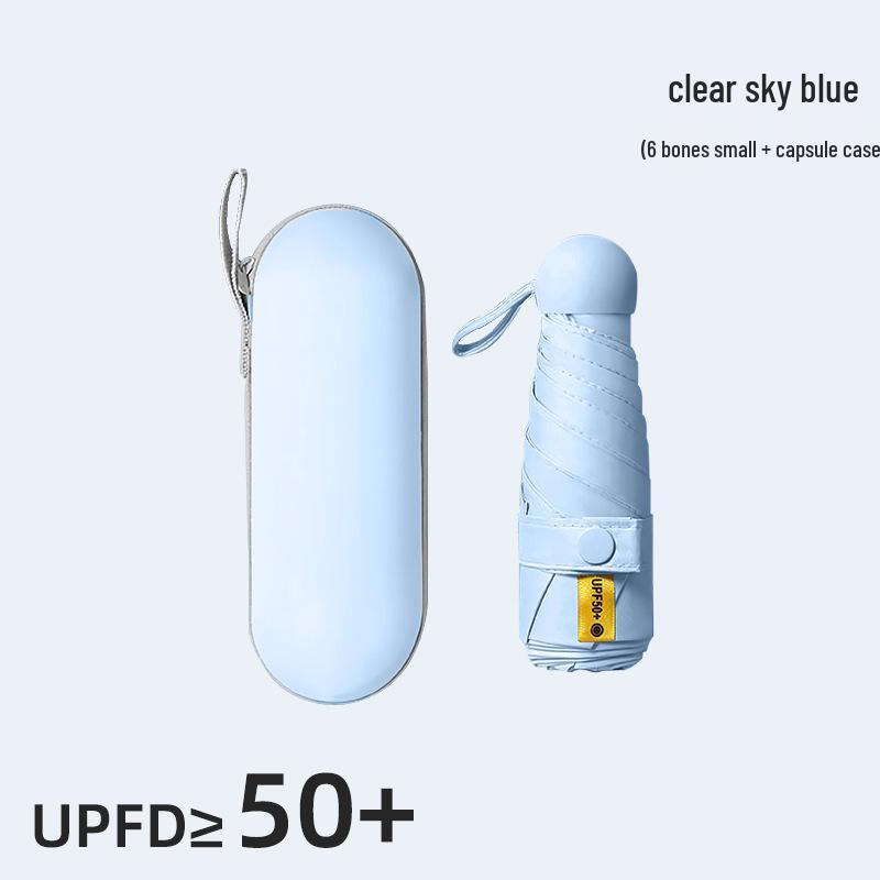 Компактный складной зонт с защитой от УФ-лучей и черной подкладкой