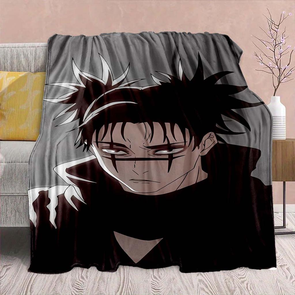 Фланелевое одеяло Аниме Jujutsu Kaisen - Мягкое, теплое, идеально подходит для дивана, кровати, кемпинга, путешествий, офиса, домашнего декора -QJY