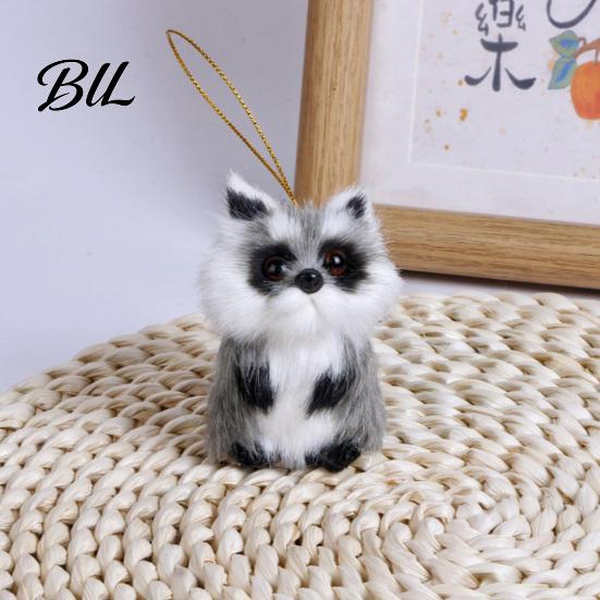 Christmas Tree Raccoon Ornament Cute Plush Doll with Lanyard Soft Fluffy Animal Pendant Non-shedding for Bags Keys Trees Collectible Gifts Kids Adults