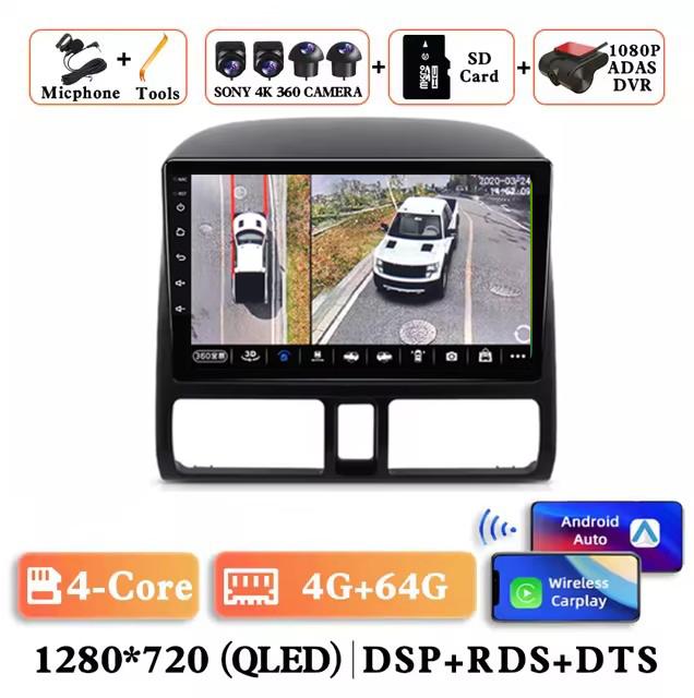 Wireless Carplay Android 14 Auto Car Radio For Honda CR-V CRV 2 2001 2002 2003 - 2006 Multimedia GPS Autoradio 4G WIFI DSP GPS