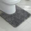 Absorbent Toilet Rug U Shaped Plush Floor Mat Machine Washable Non Slip Contour Bathroom Rug Dry Quickly for Toilet