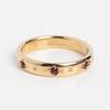 Vintage Star Set Ruby Band – Gold Plated Ring with Diamond Accents, Unisex Wedding Band, Anniversary Jewelry Gift