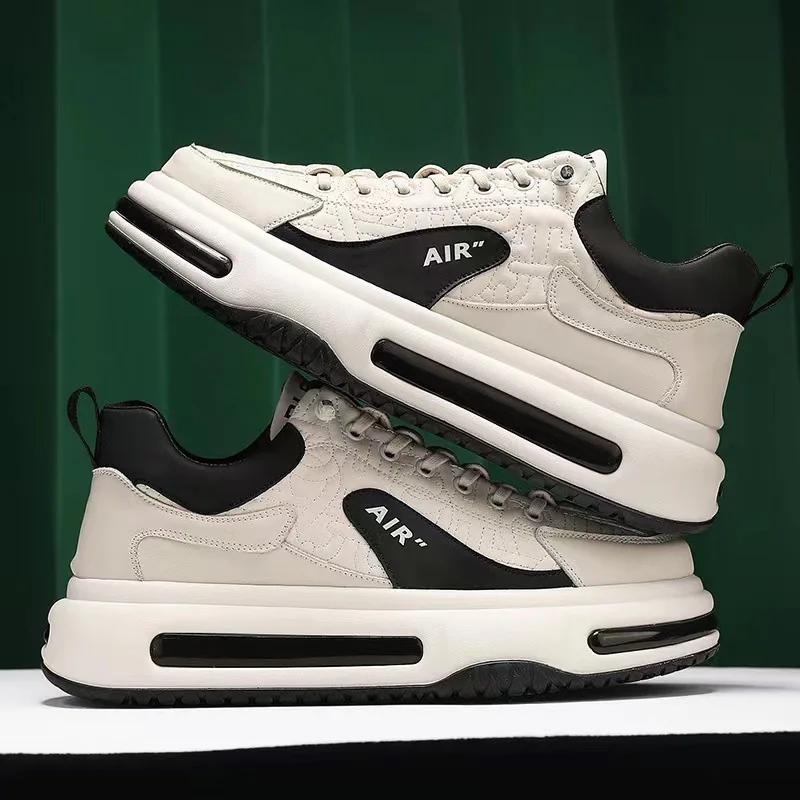 Модные мужские повседневные кроссовки, роскошные кроссовки для мужчин, амортизирующие нескользящие кроссовки, кожаные брендовые мужские туфли Zapatos Hombr